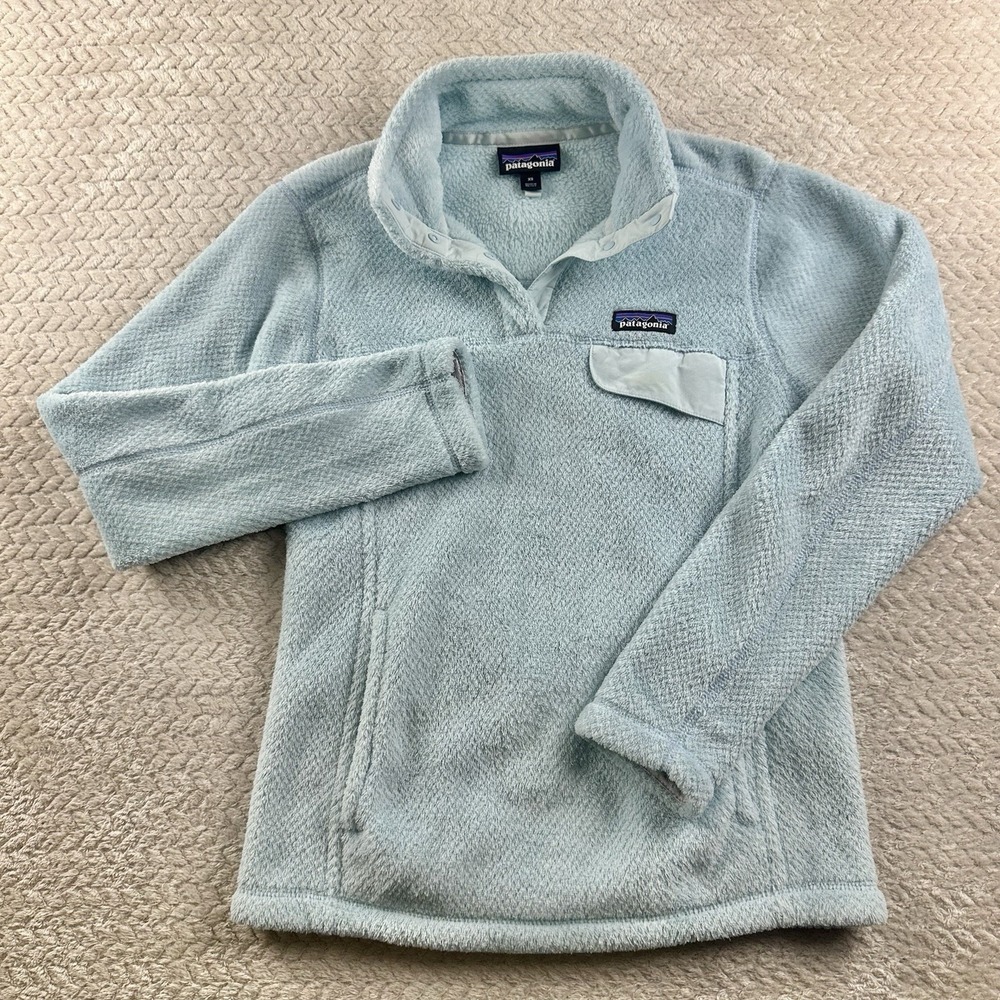 Patagonia Women's Re-Tool Snap T Fleece Pullover Size X-Small XS Polar Tec Blue - Picture 2 of 13